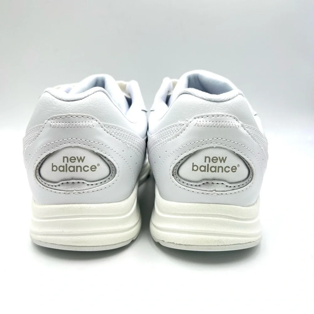 12W 12 WIDE New Balance Hook And Loop‎ 577 White Leather Walking Sneakers Shoes